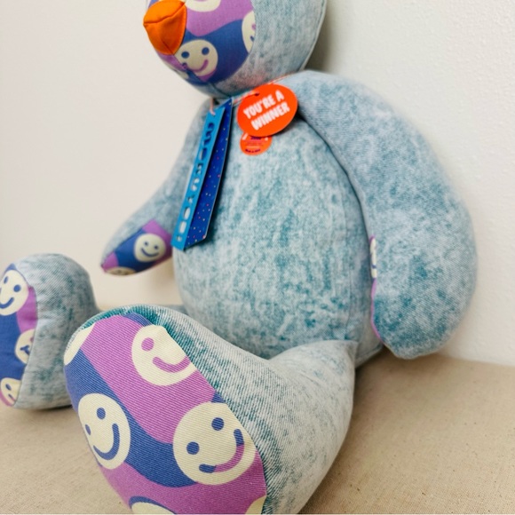 New Urban Outfitters Mokuyobi UO Exclusive Patcheork Denim Bear Plush Toy - Picture 7 of 12